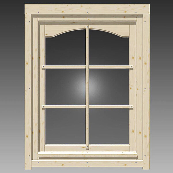 Einzelfenster mit Rundbogen 765x990mm, links